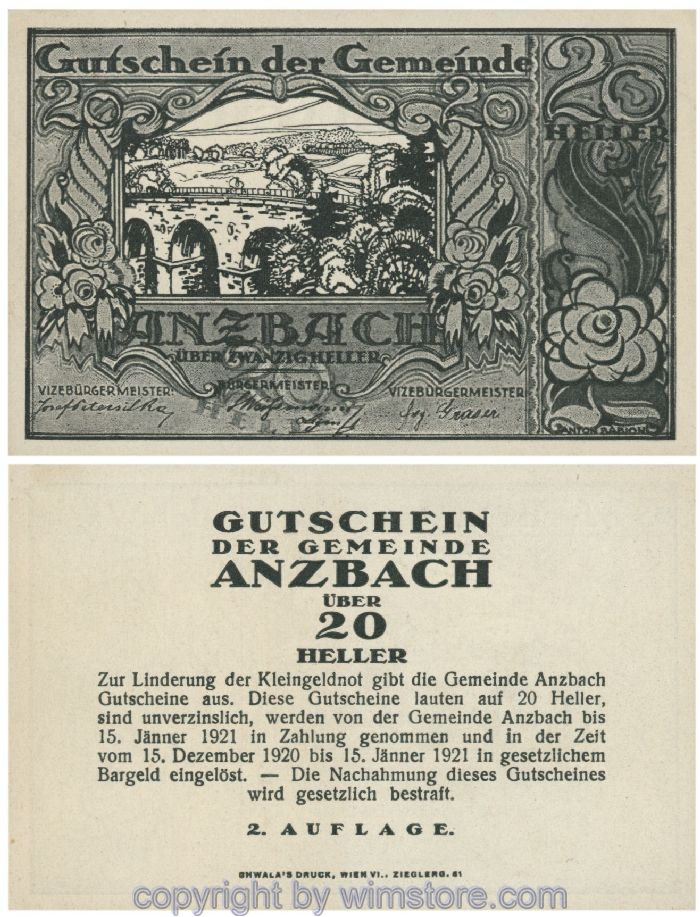 Anzbach, G0048IIBc, 20 Heller; 1