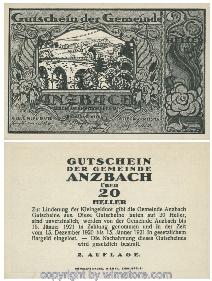 Anzbach, G0048IIBc, 20 Heller; 1-