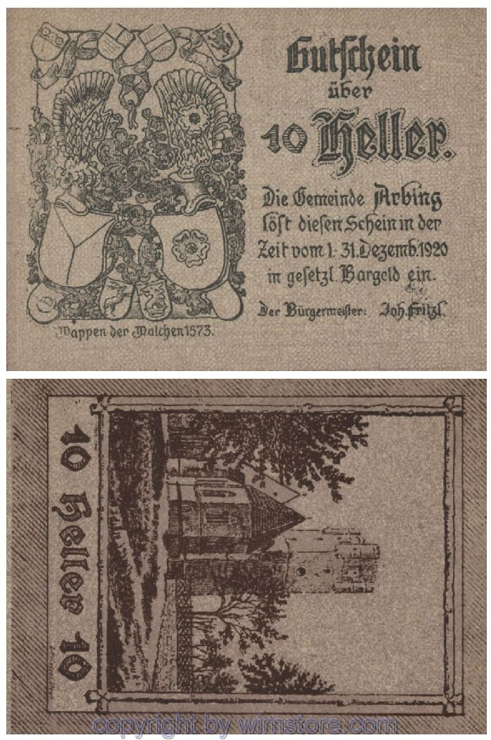 Arbing, G0049a, 10 Heller, Fehldruck; 1