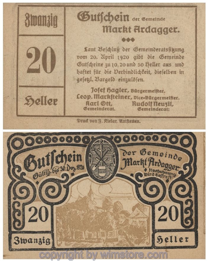 Ardagger Markt, G0050c, 20 Heller; 1-