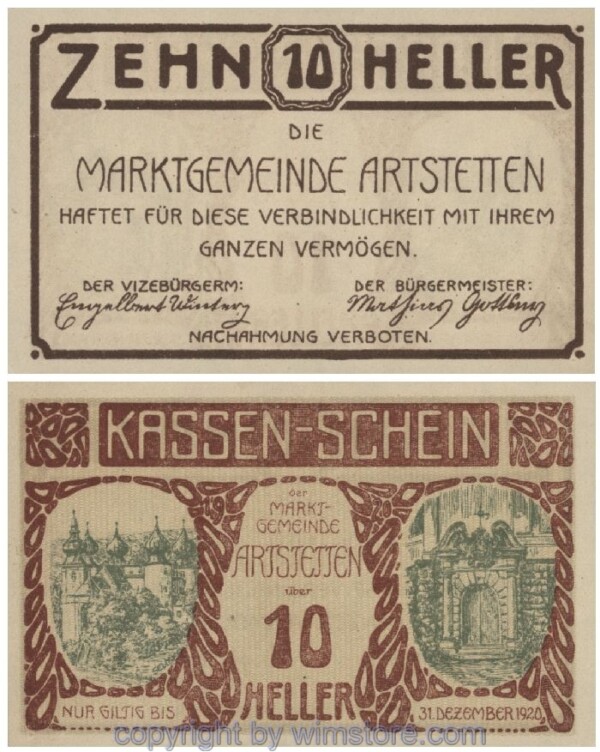 Artstetten, G0052a, 10 Heller; 1