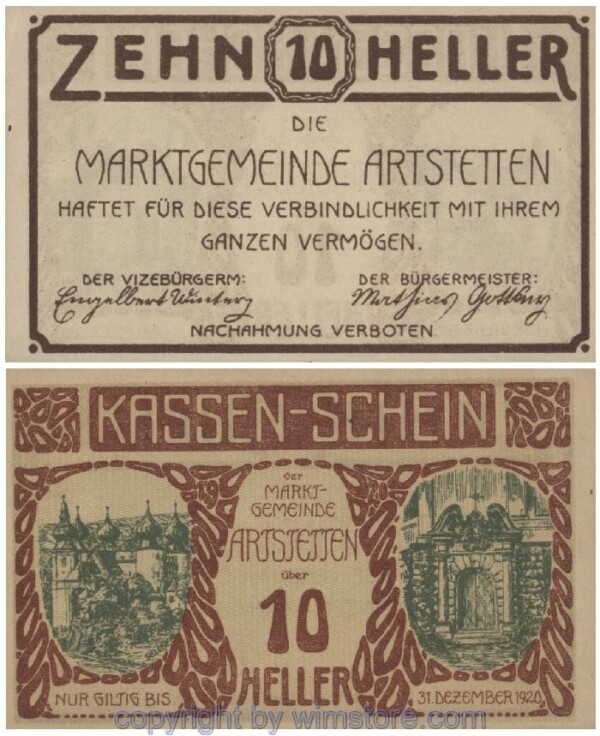 Artstetten, G0052a, 10 Heller; 1-