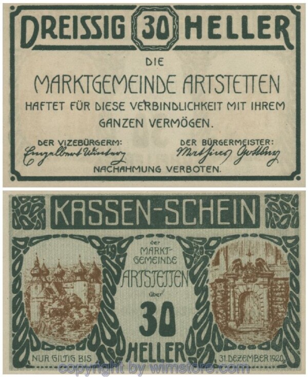Artstetten, G0052a, 30 Heller; 1