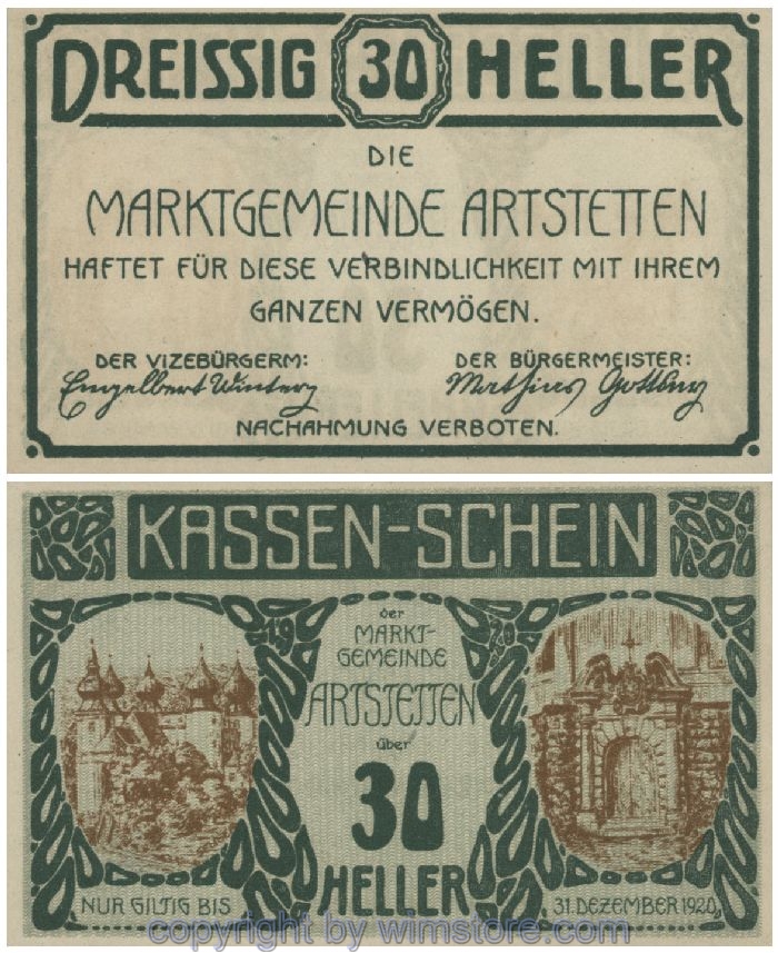 Artstetten, G0052a, 30 Heller; 1
