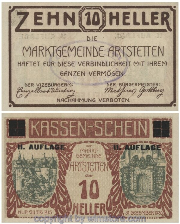 Artstetten, G0052c, 10 Heller; 1