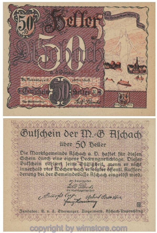 Aschach a.d. Donau, G0053IIa, 50 Heller, 113; 1-