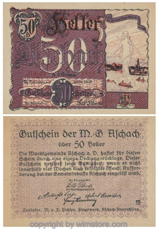 Aschach a.d. Donau, G0053IIa, 50 Heller, 114; 1-