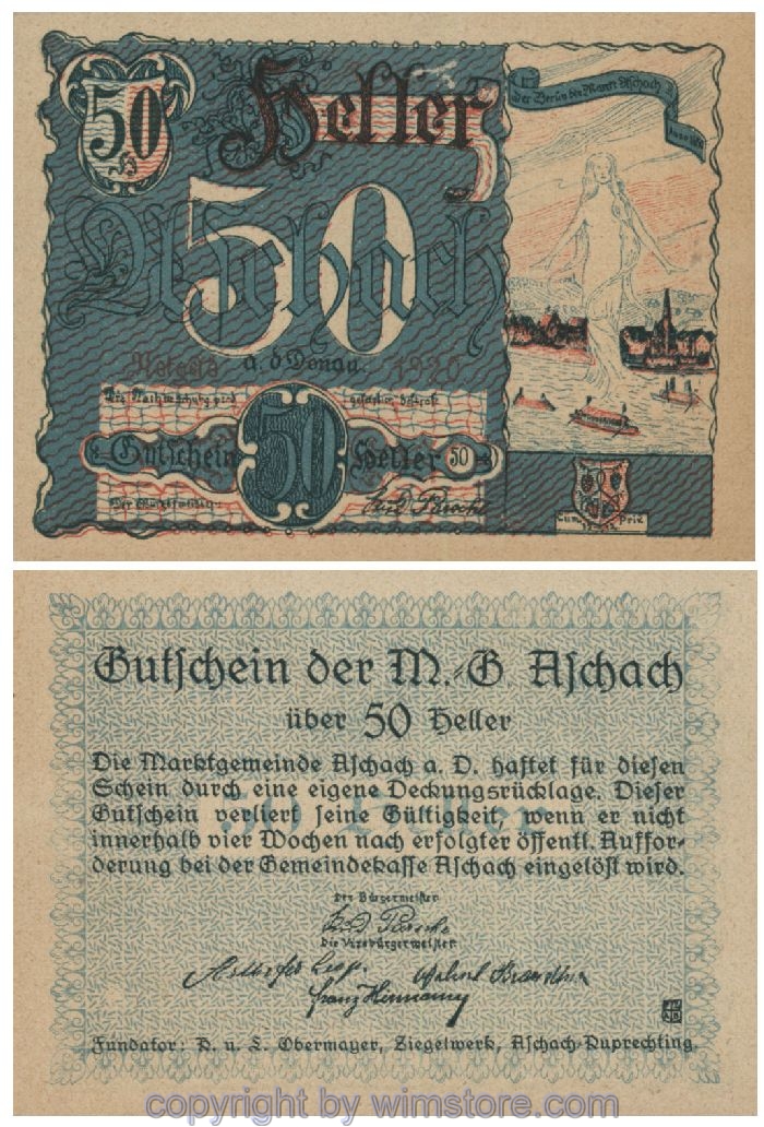 Aschach a.d. Donau, G0053IIa, 50 Heller, 116; 1-