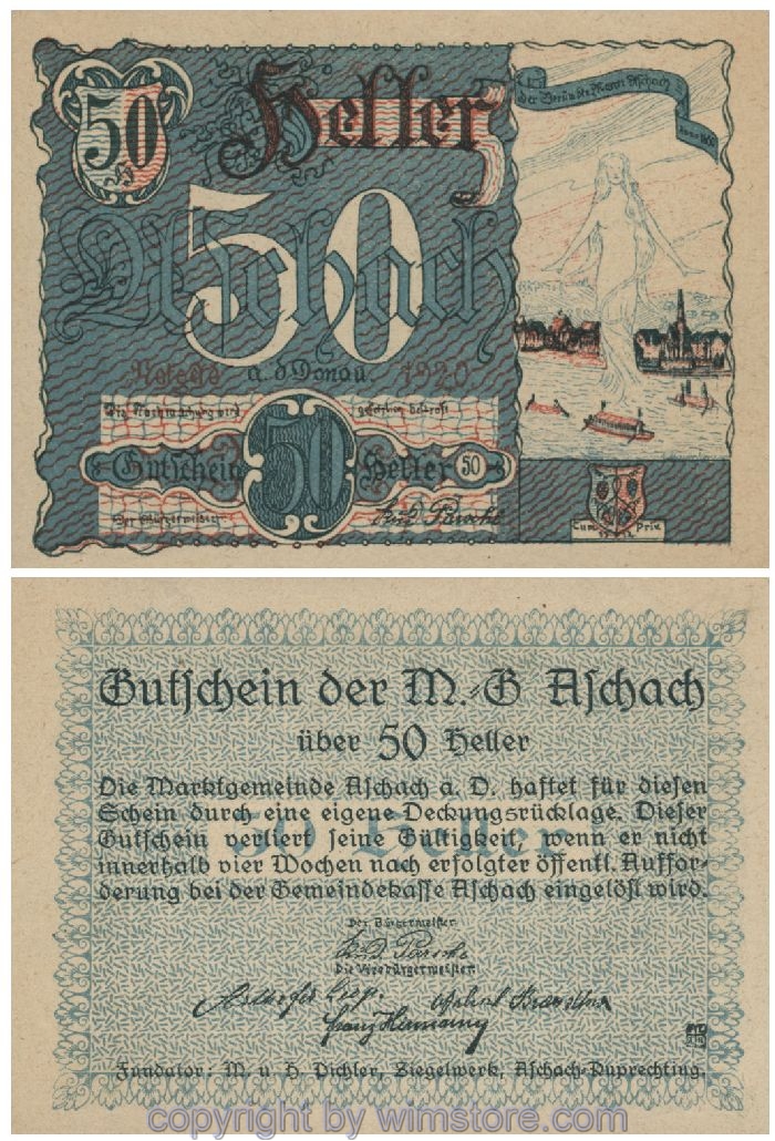 Aschach a.d. Donau, G0053IIa, 50 Heller, 117; 1-
