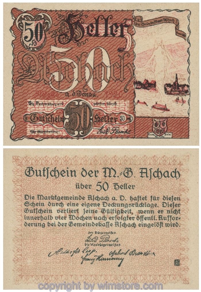 Aschach a.d. Donau, G0053IIb, 50 Heller, 27; 1-