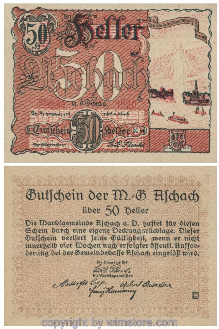 Aschach a.d. Donau, G0053IIb, 50 Heller, 33; 1-