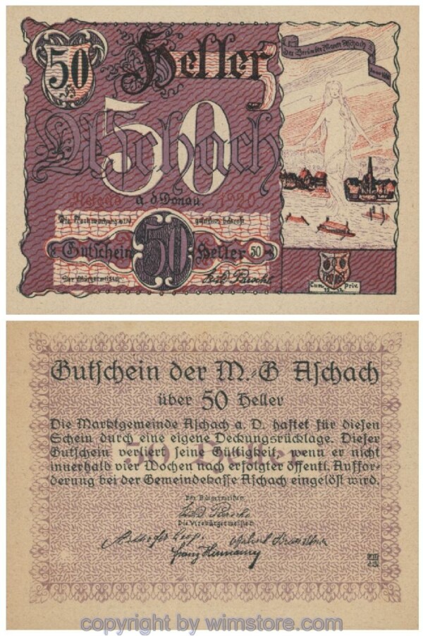 Aschach a.d. Donau, G0053IIb, 50 Heller, 48; 1-