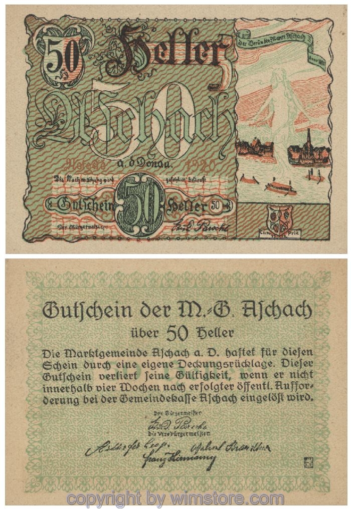 Aschach a.d. Donau, G0053IIb, 50 Heller, 69; 1-