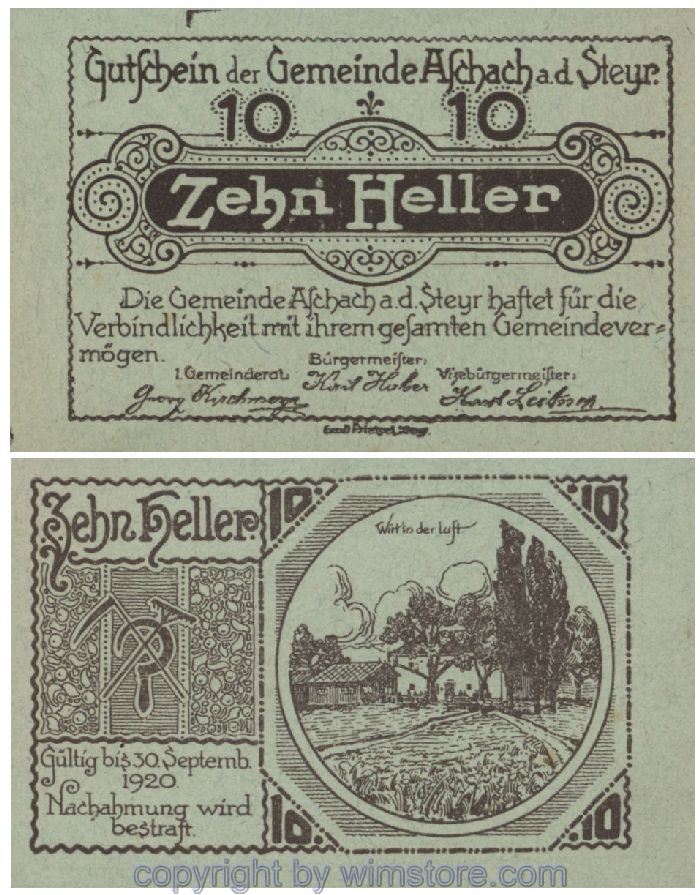 Aschach a.d. Steyr, G0054Ia, 10 Heller; 1