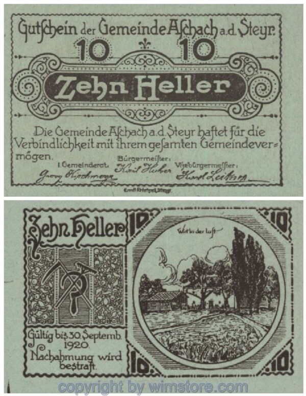 Aschach a.d. Steyr, G0054Ia0, 10 Heller; 1-