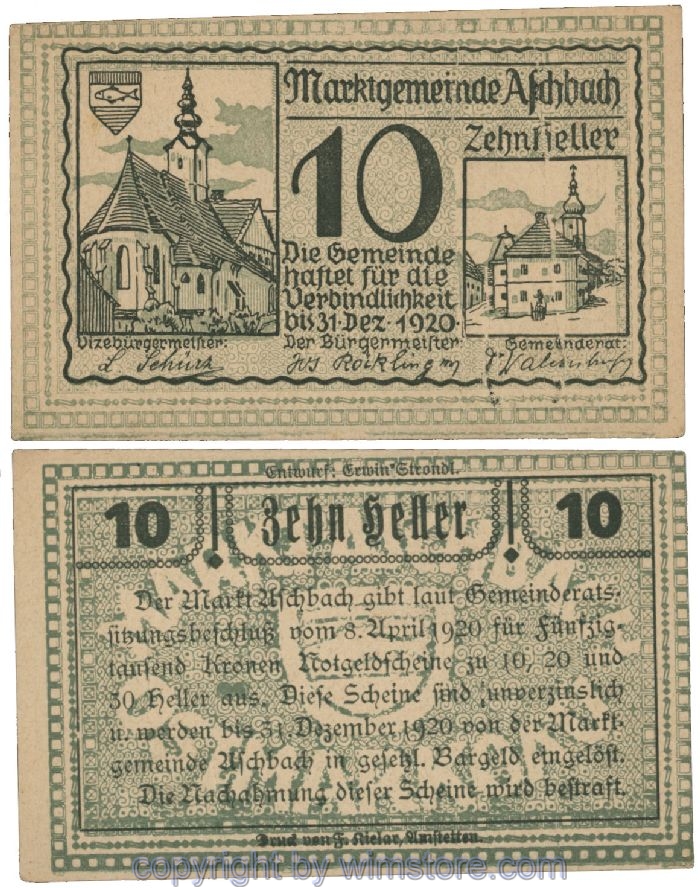 Aschbach, G0055a, 10 Heller; 1-