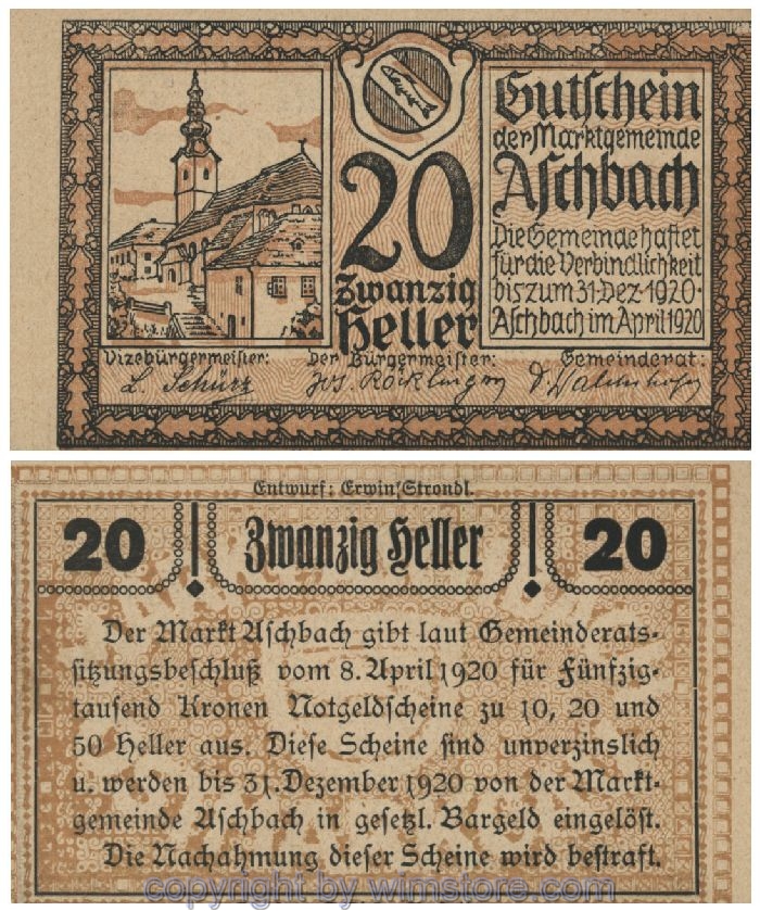 Aschbach, G0055a, 20 Heller; 1-