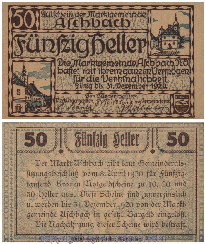 Aschbach, G0055a, 50 Heller; 1-