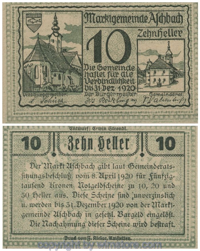 Aschbach, G0055b, 10 Heller; 1