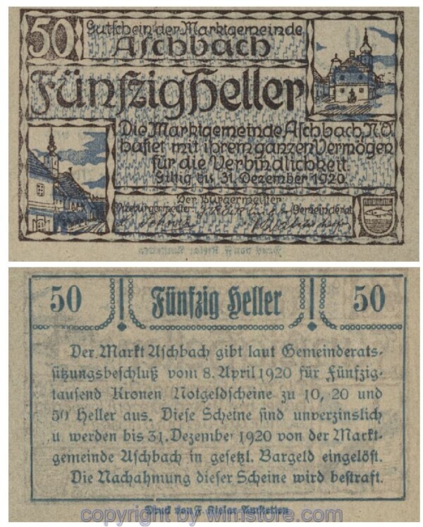 Aschbach, G0055d, 50 Heller; 1