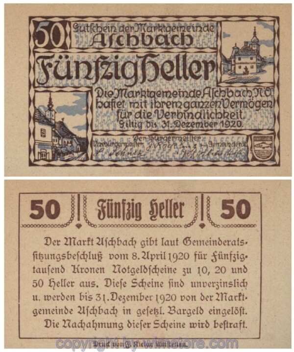 Aschbach, G0055e, 50 Heller; 1-