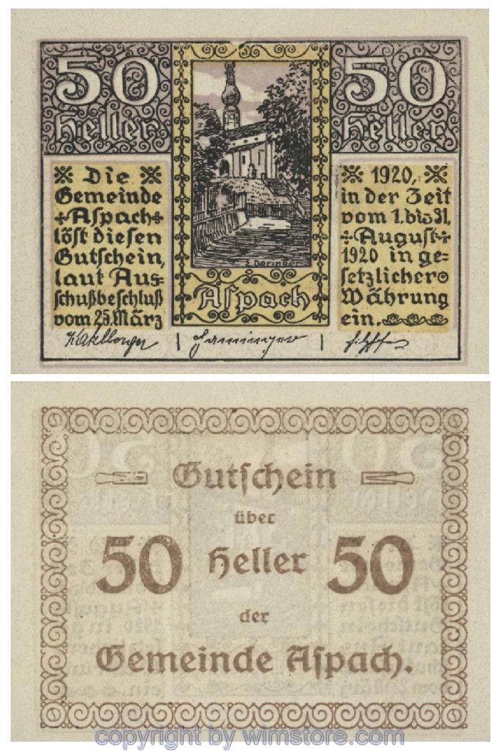 Aspach, G0057c, 50 Heller; 1