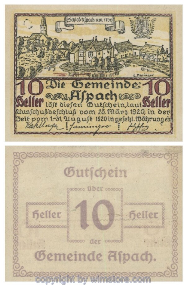 Aspach, G0057e, 10 Heller; 1