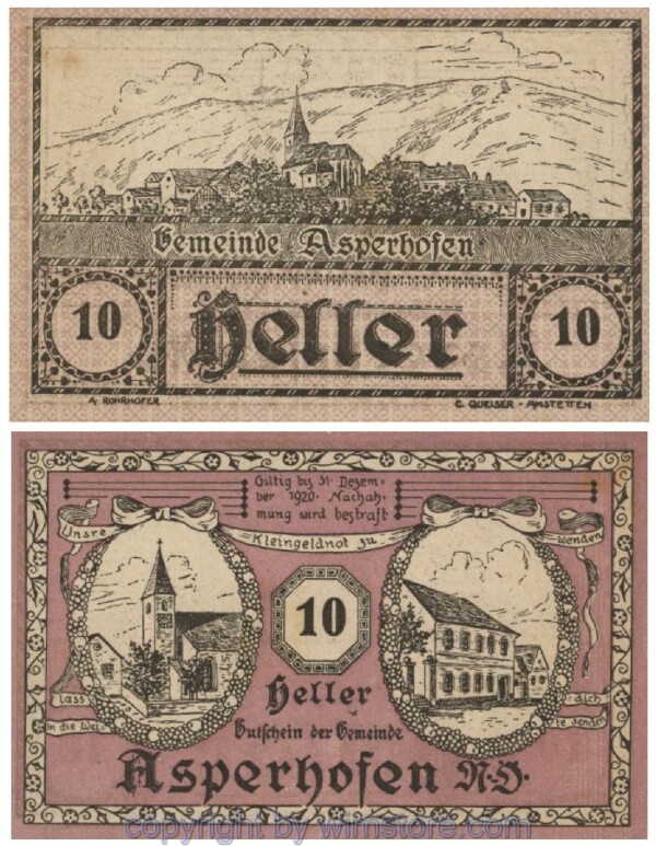 Asperhofen, G0058a, 10 Heller; 1-