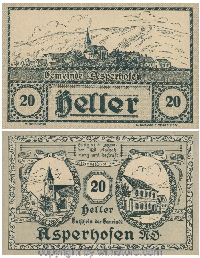 Asperhofen, G0058a, 20 Heller; 1