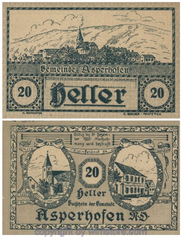Asperhofen, G0058a, 20 Heller; 1-