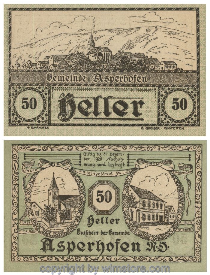 Asperhofen, G0058a, 50 Heller; 1