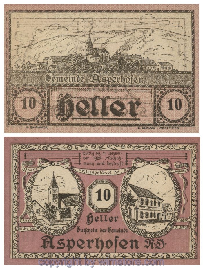 Asperhofen, G0058a, 10 Heller, Abart; 1