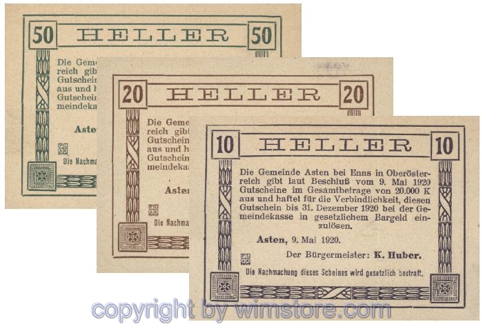 Asten, G0059a, Serie 10, 50, 50 Heller; 1