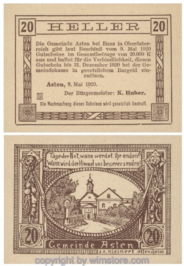 Asten, G0059a, 20 Heller; 1
