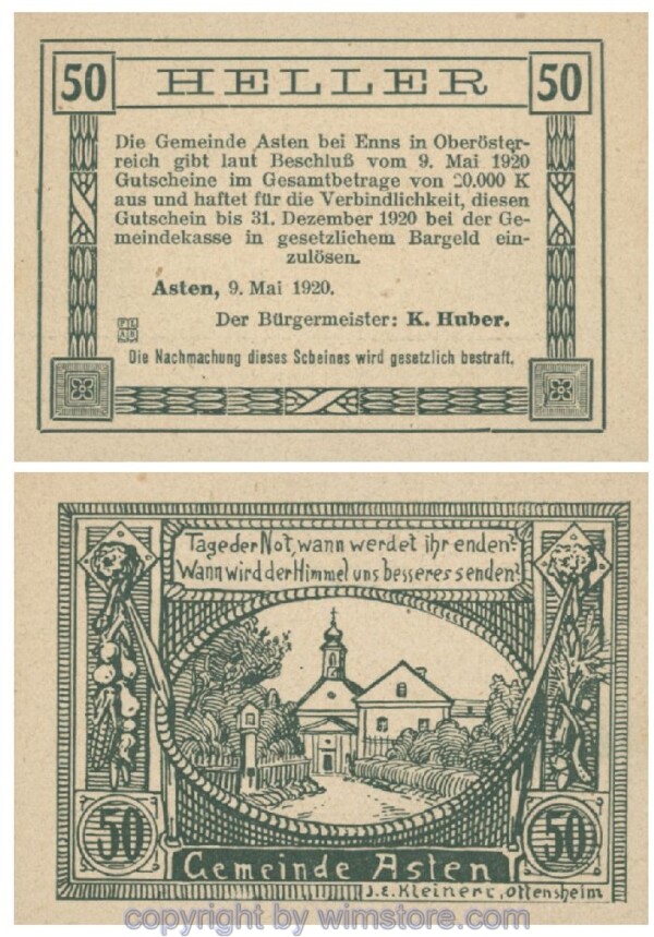 Asten, G0059a, 50 Heller; 1