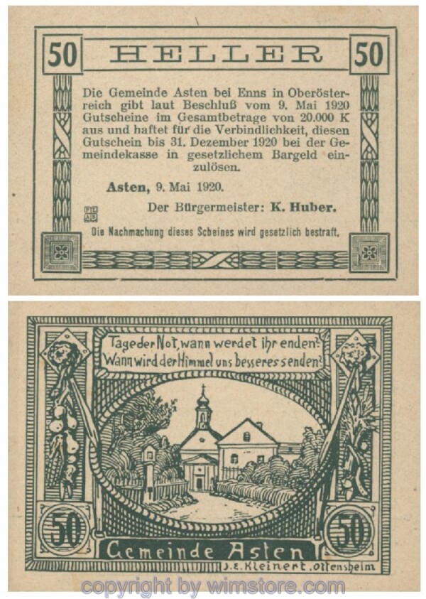 sn101169 Asten, G0059a, 50 Heller; 1-