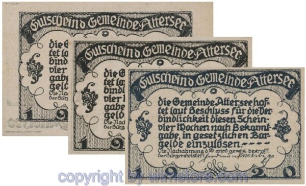 Attersee, G0060a, Serie 10, 20, 50 Heller; 1