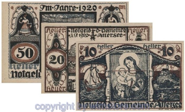 Attersee, G0060a, Serie 10, 20, 50 Heller; 1