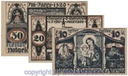 sn101173a Attersee, G0060a, Serie 10, 20, 50 Heller; 1-