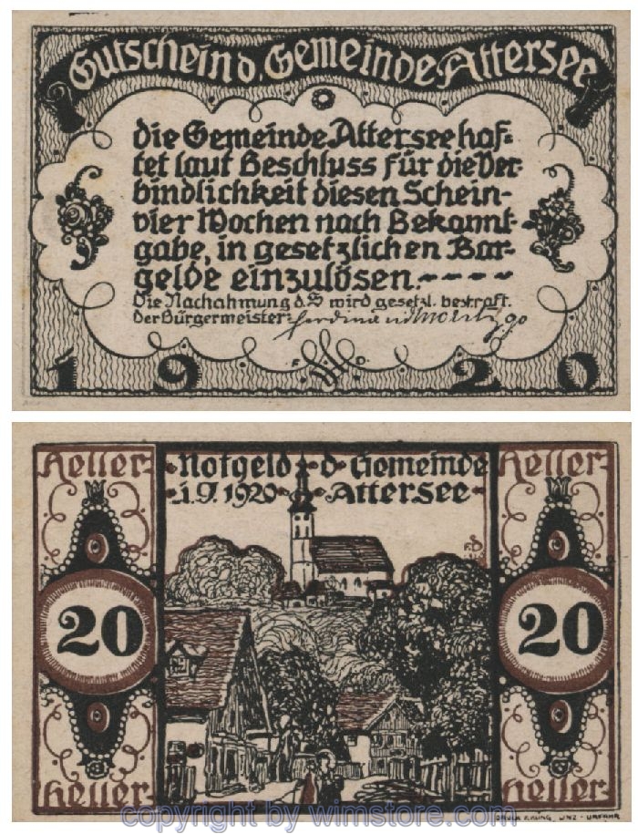 Attersee, G0060a, 20 Heller; 1