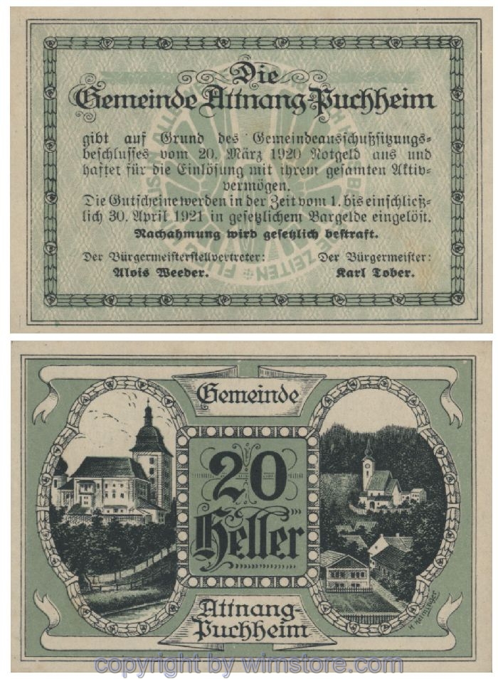 Attnang-Puchheim, G0061I, 20 Heller; 1-