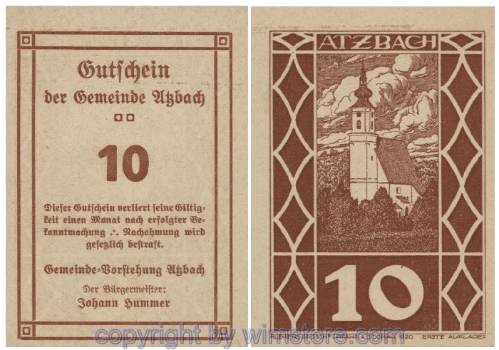 Atzbach, G0062c, 10 Heller; 1