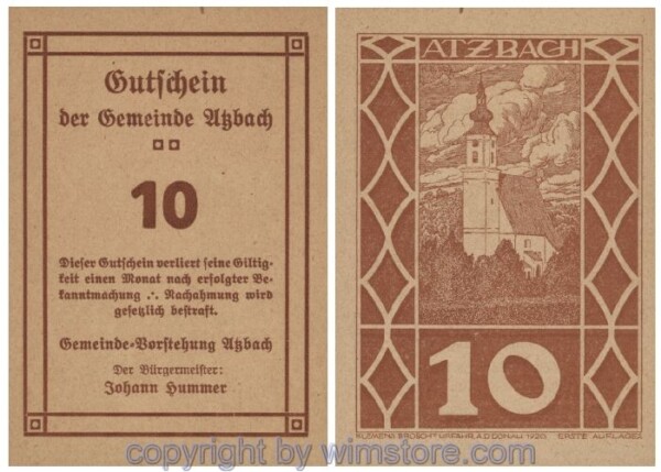 Atzbach, G0062c, 10 Heller; 1-