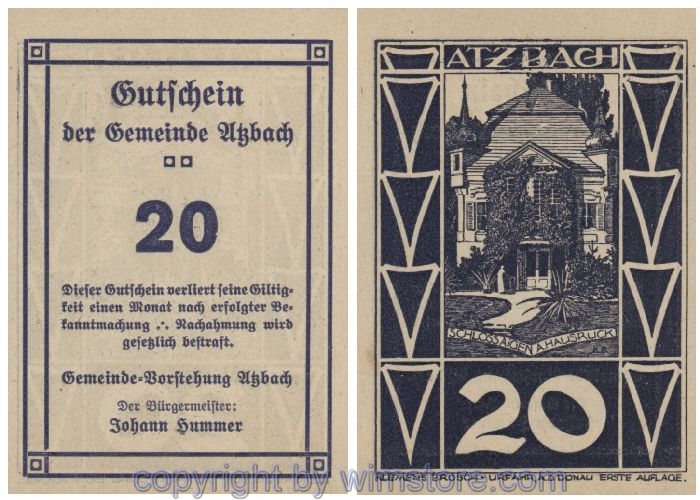 Atzbach, G0062c, 20 Heller; 1