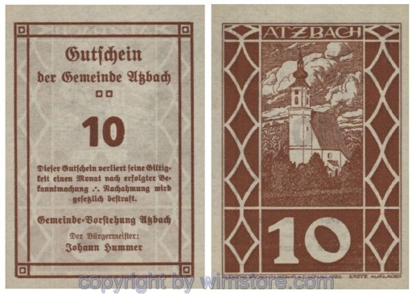 Atzbach, G0062d, 10 Heller; 1-