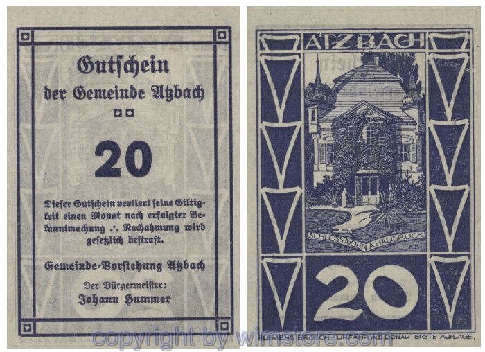 Atzbach, G0062d, 20 Heller; 1