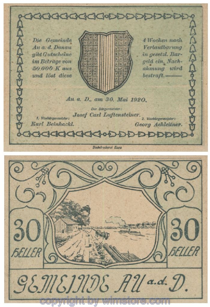 Au an der Donau, G0064, 30 Heller; 1