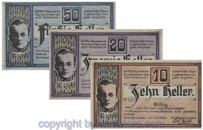 Aurolzmünster, G0069a, Serie 10, 20, 50 Heller; 1