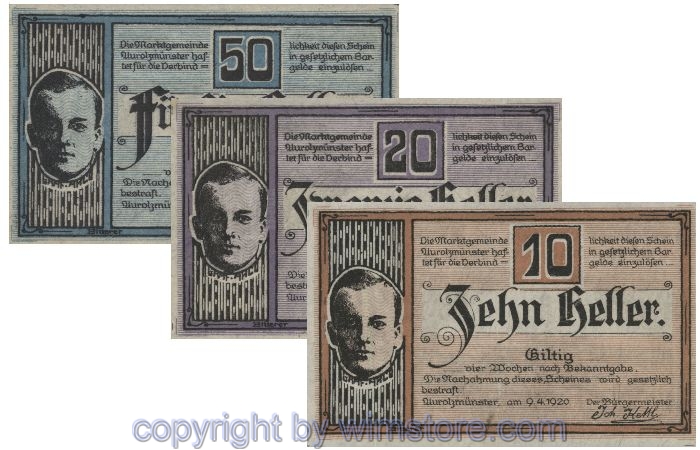 Aurolzmünster, G0069a, Serie 10, 20, 50 Heller; 1-