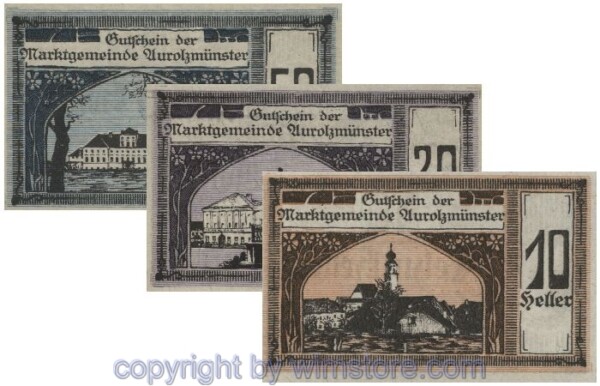 Aurolzmünster, G0069a, Serie 10, 20, 50 Heller; 1-